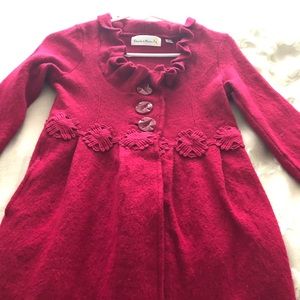 Charlie & Robin Red wool sweater coat sz S